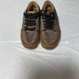 Vans Brown Canvas Low-Top Sneakers with Black Laces
